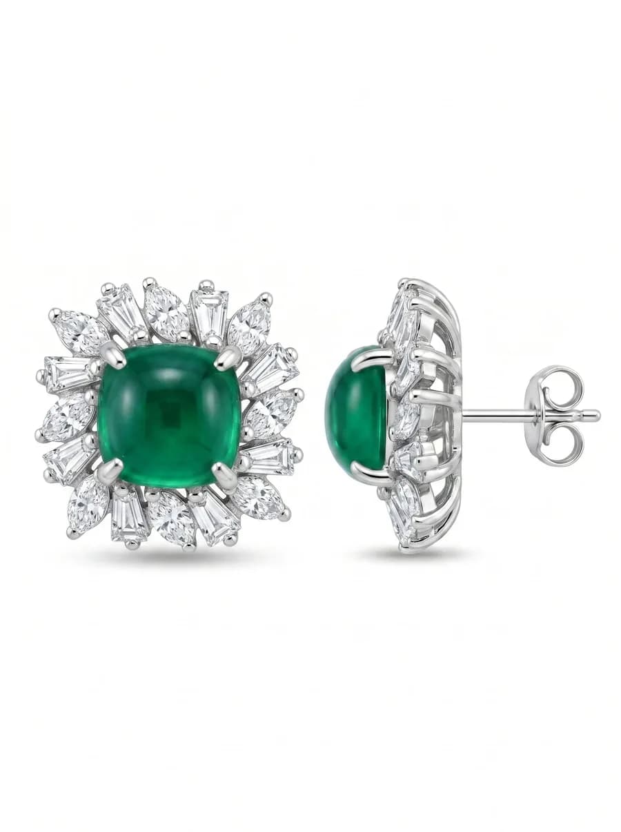Bloom Earrings — Emerald
