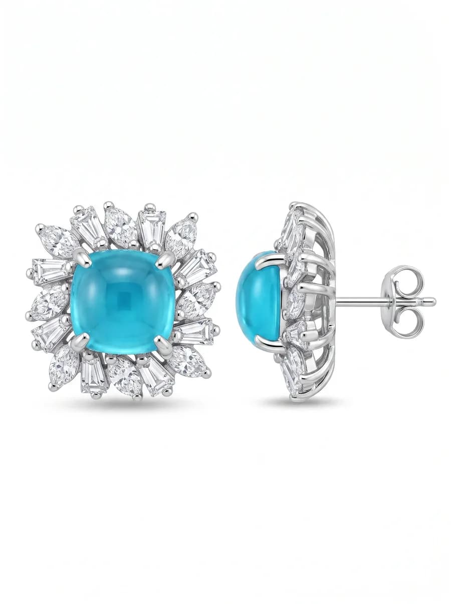 Bloom Earrings — Light Blue Sapphire