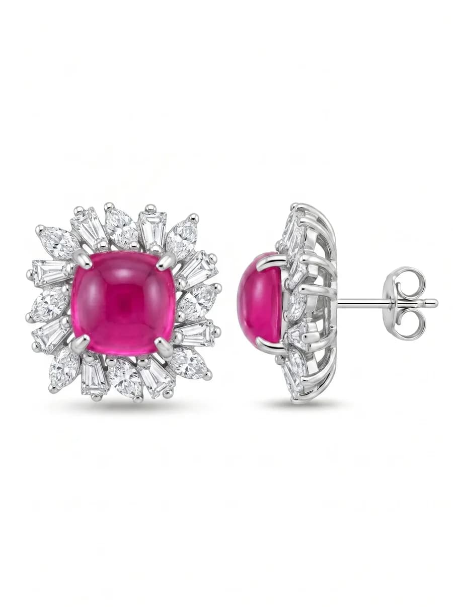 Bloom Earrings — Pink Sapphire