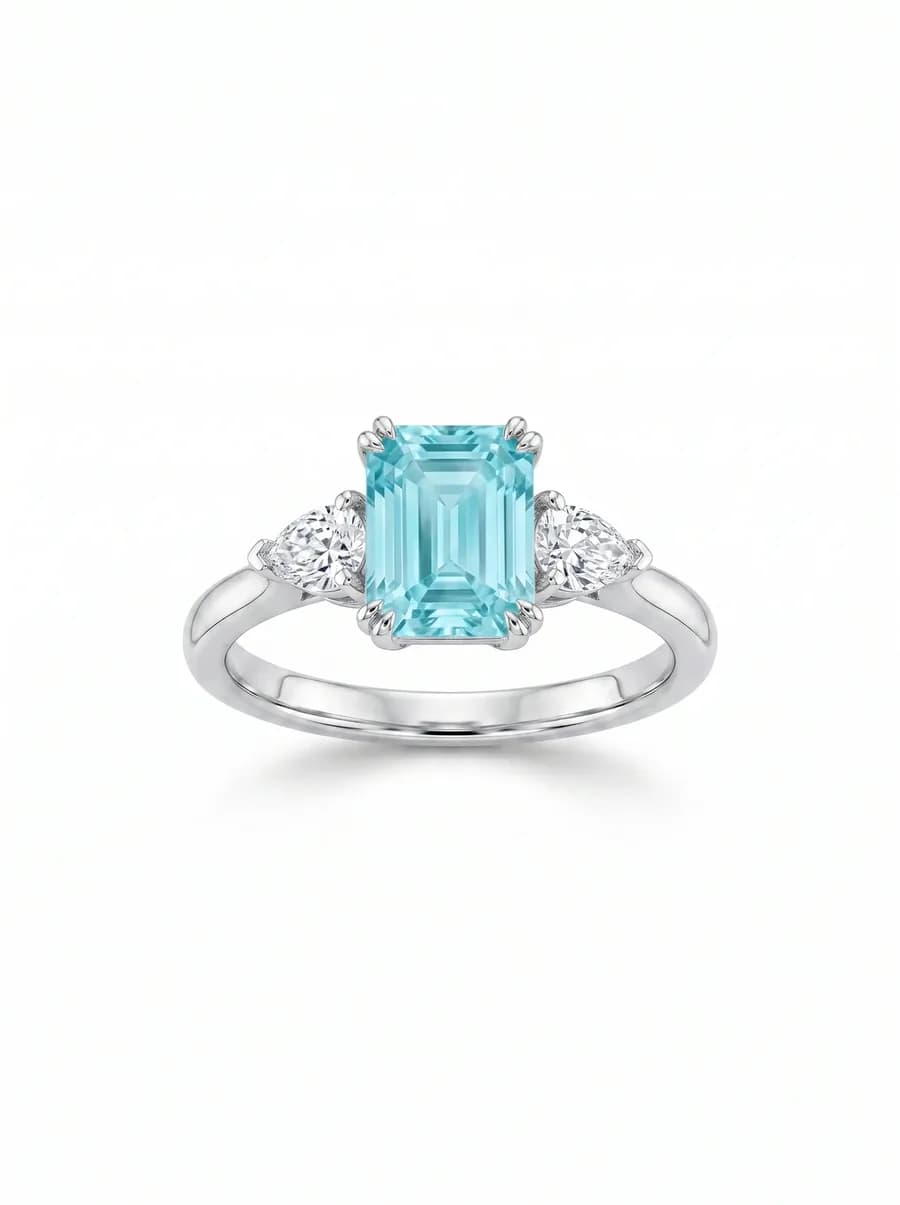 Solitaire Ring — Light Blue Sapphire