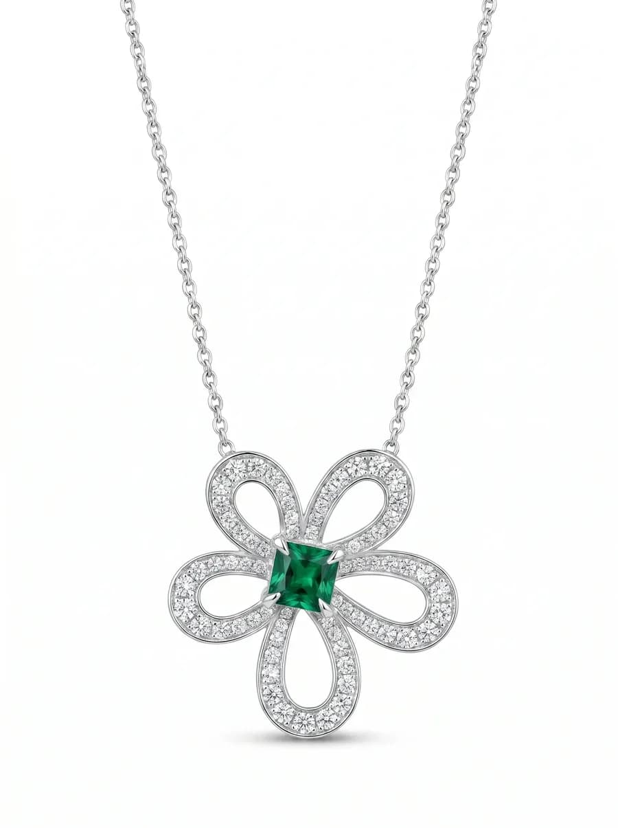 Fleur Pendant — Emerald