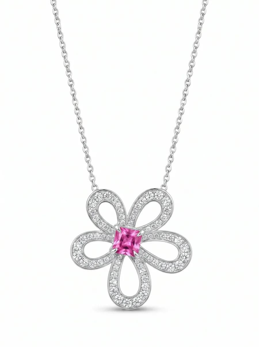 Fleur Pendant — Pink Sapphire