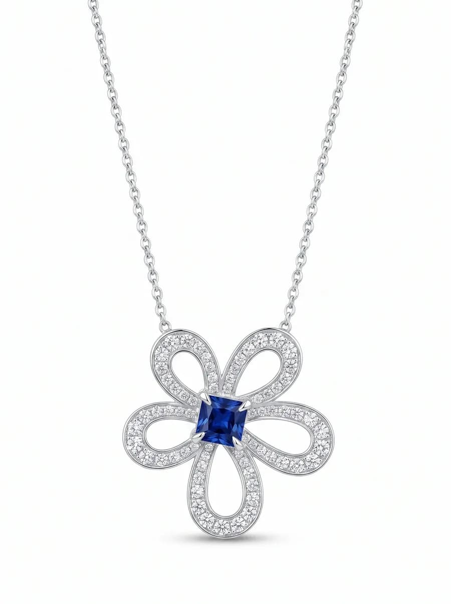 Fleur Pendant — Sapphire