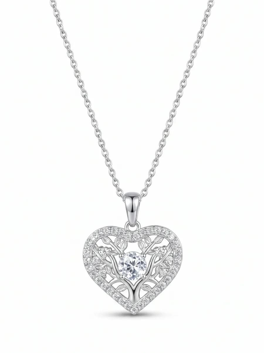 Filigree Heart Pendant — Diamond