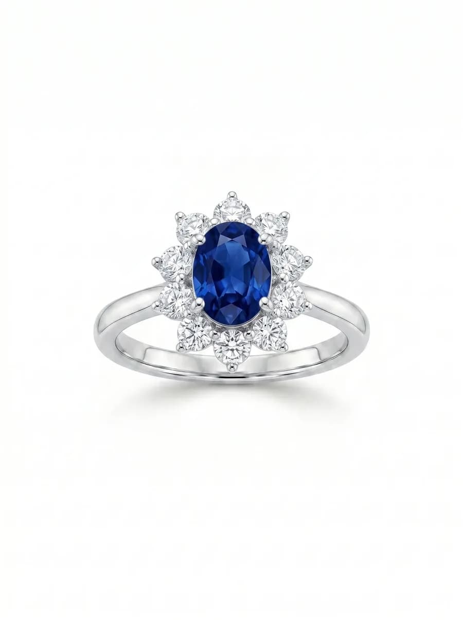 Bloom Halo Ring — Sapphire
