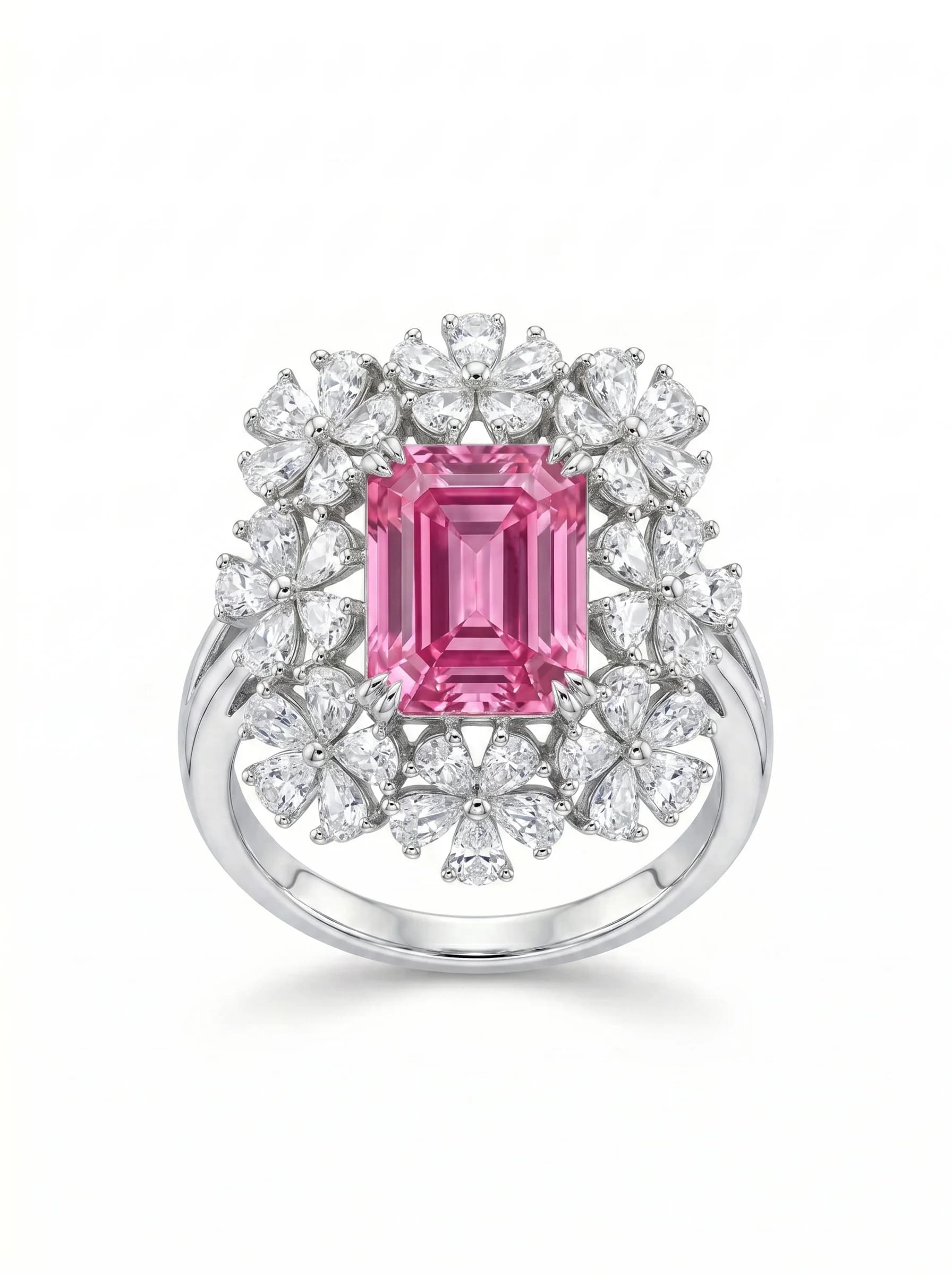 Cushion Halo Ring — Pink Sapphire