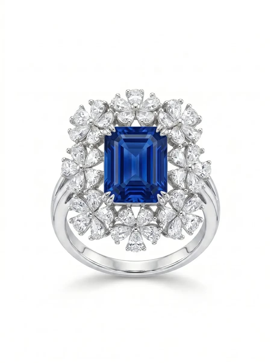 Cushion Halo Ring — Sapphire