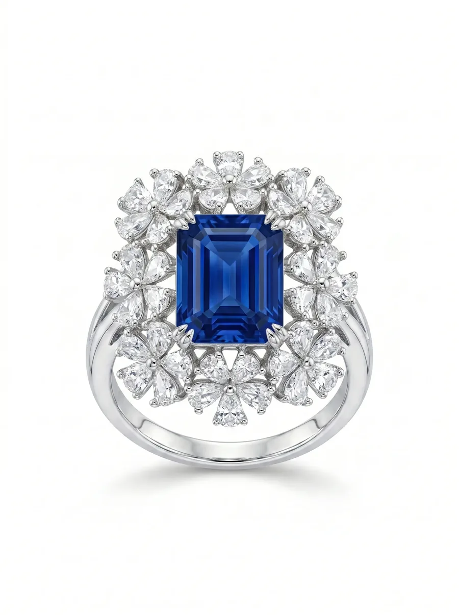Cushion Halo Ring — Sapphire