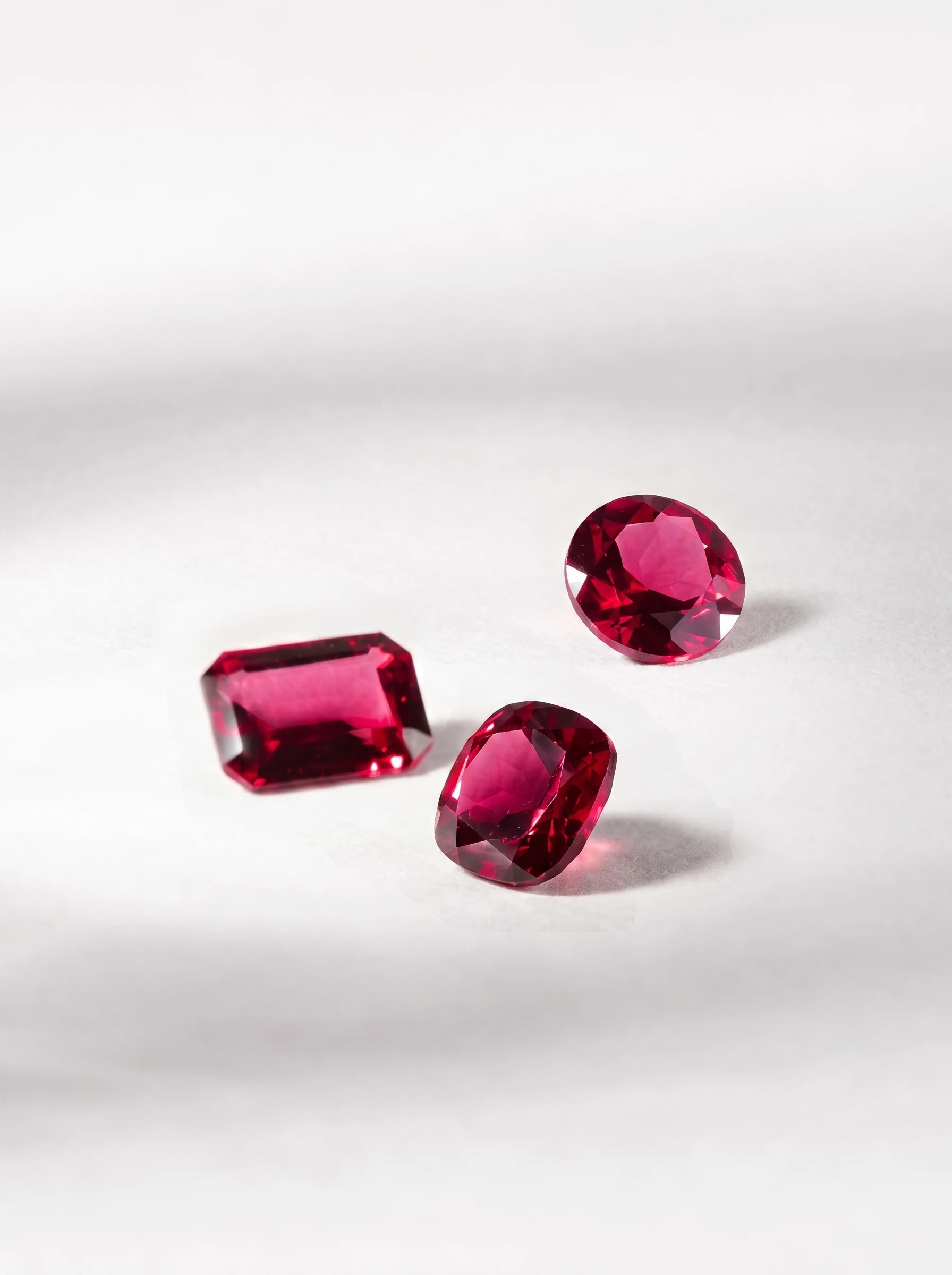 Ruby stones, loose-cut
